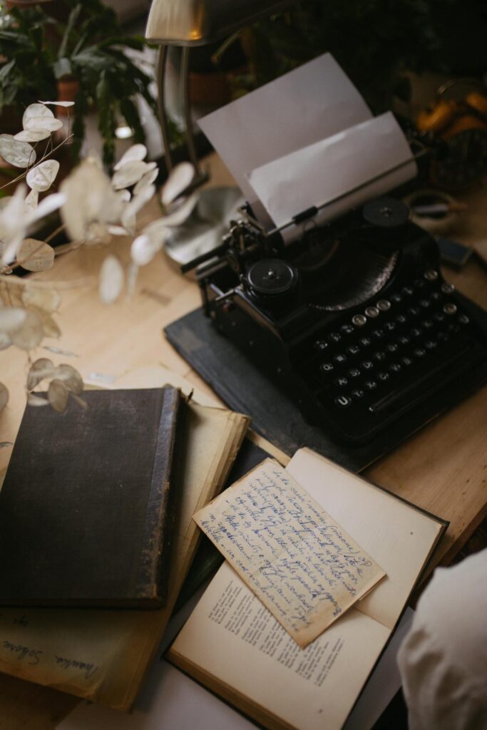 Vintage typewriter and handwritten letters